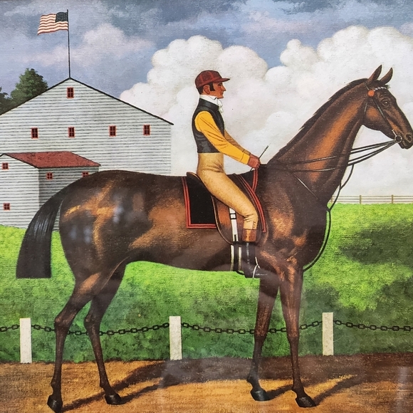 Charles Wysocki Vintage Racing Horse Prints Framed Wall Accessory Equestrian - Picture 3 of 8